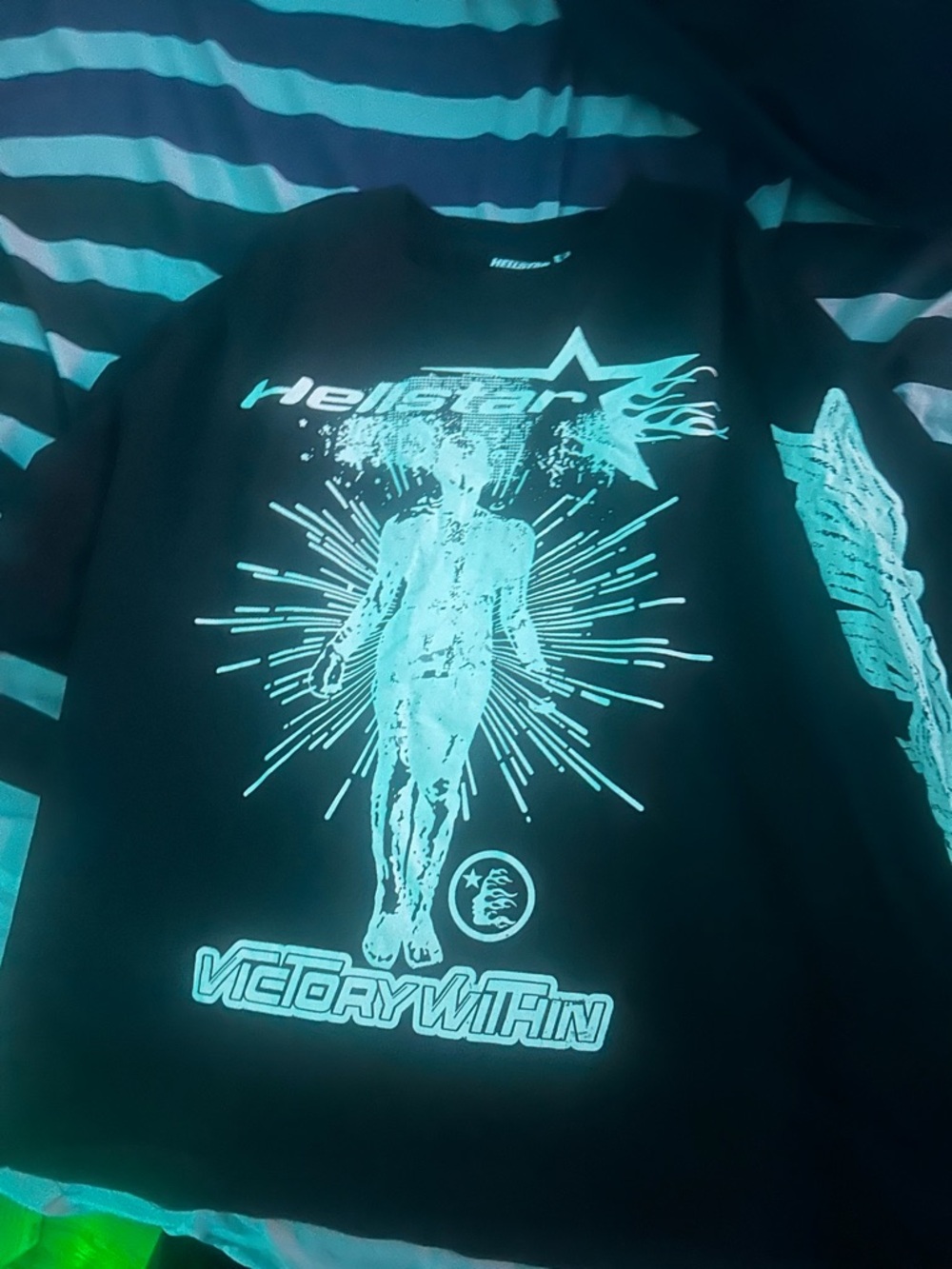 hellstar Black Long Sleeve Graphic Tee - 'Victory Within'
